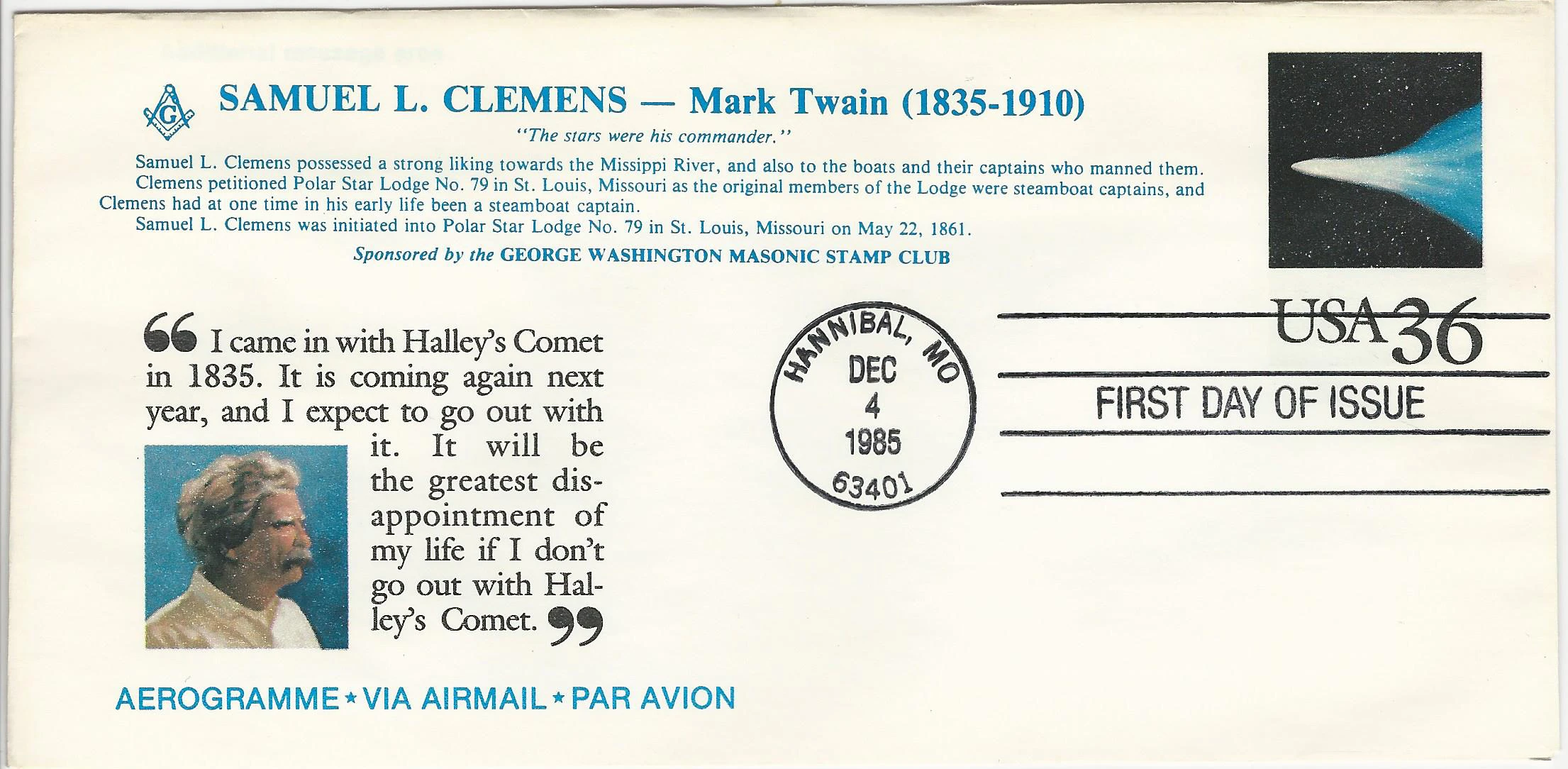 Samuel L. Clemens - Mark Twain Postmark #1:&hellip;
