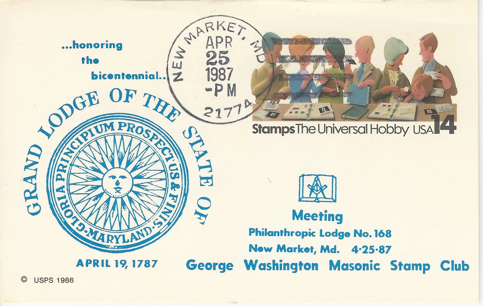 Grand Lodge of MD Seal - Bicentennial Postmark&hellip;