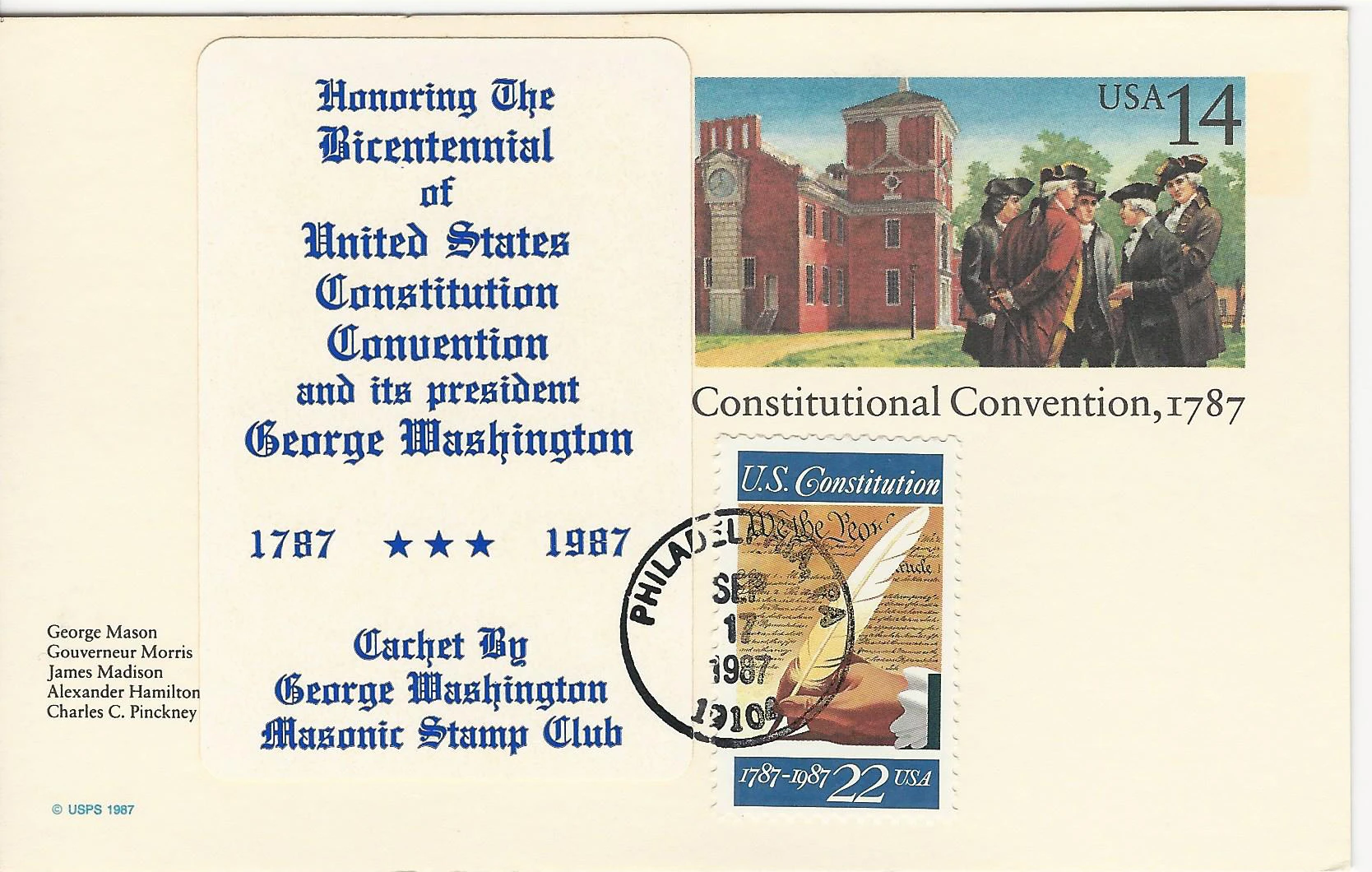 Text/label Postmark #1: Philadelphia, PA — 1987-05-17 Stamp:&hellip;