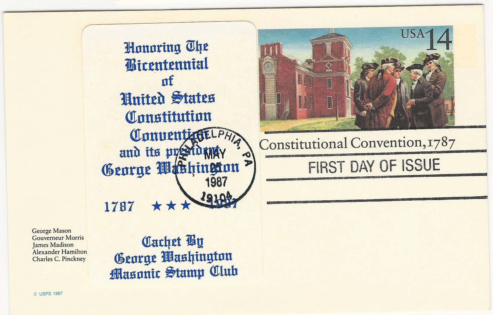 Text Postmark #1: Philadelphia, PA — 1987-05-25 Stamp:&hellip;