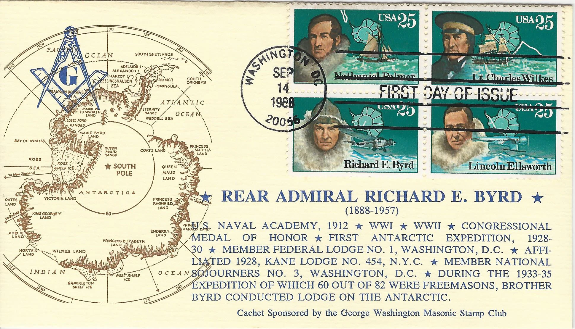 Antartic Map Postmark #1: Washington, DC — 1986-05-28&hellip;
