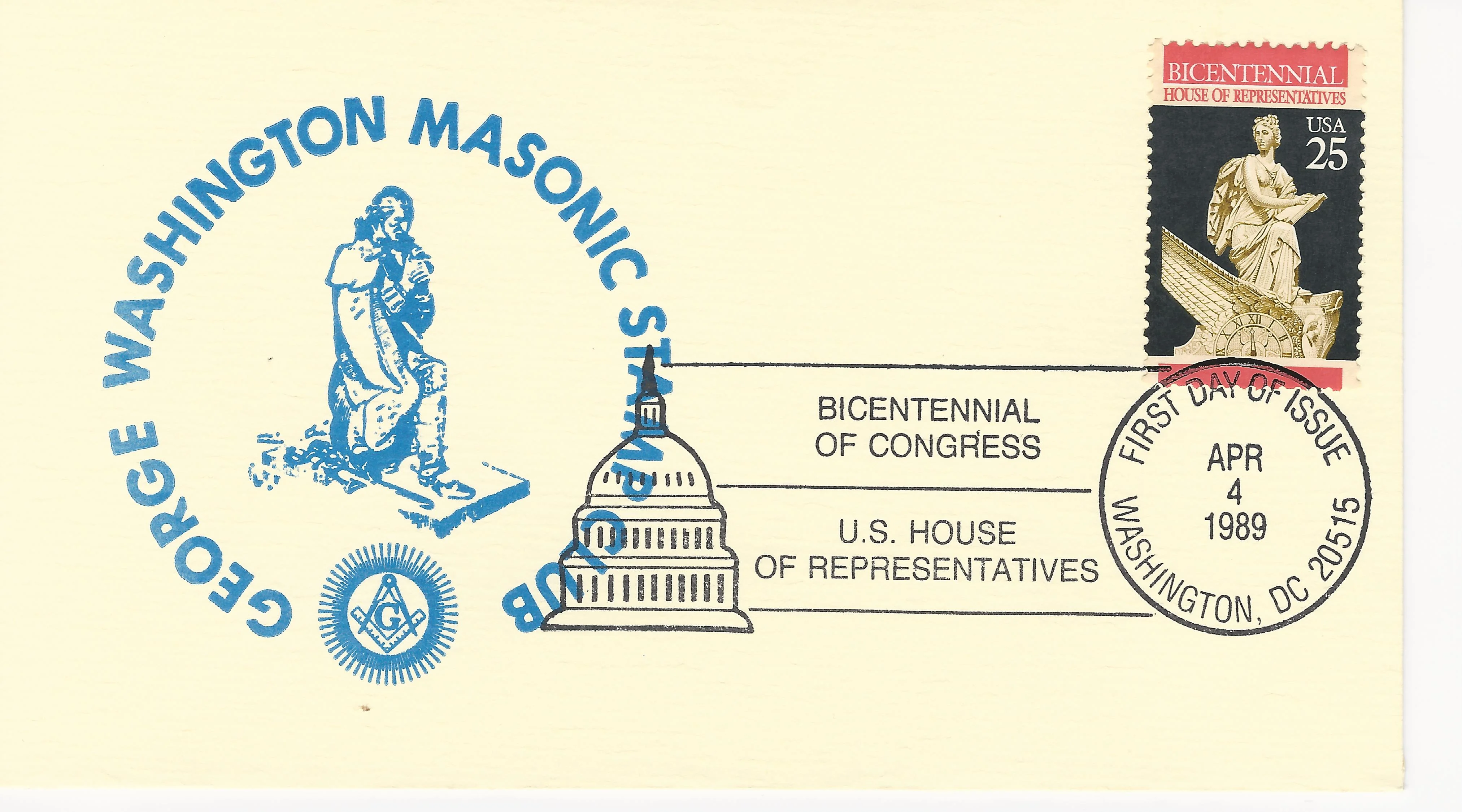 George Washington Praying - GWMSC Logo Postmark #1:&hellip;