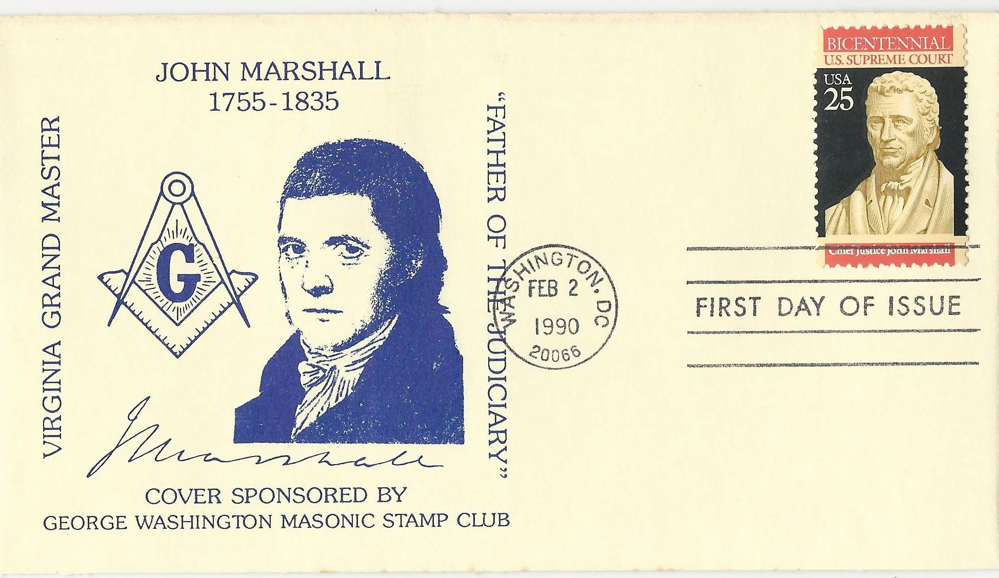 John Marshall Postmark #1: Washington, DC — 1990-02-02&hellip;