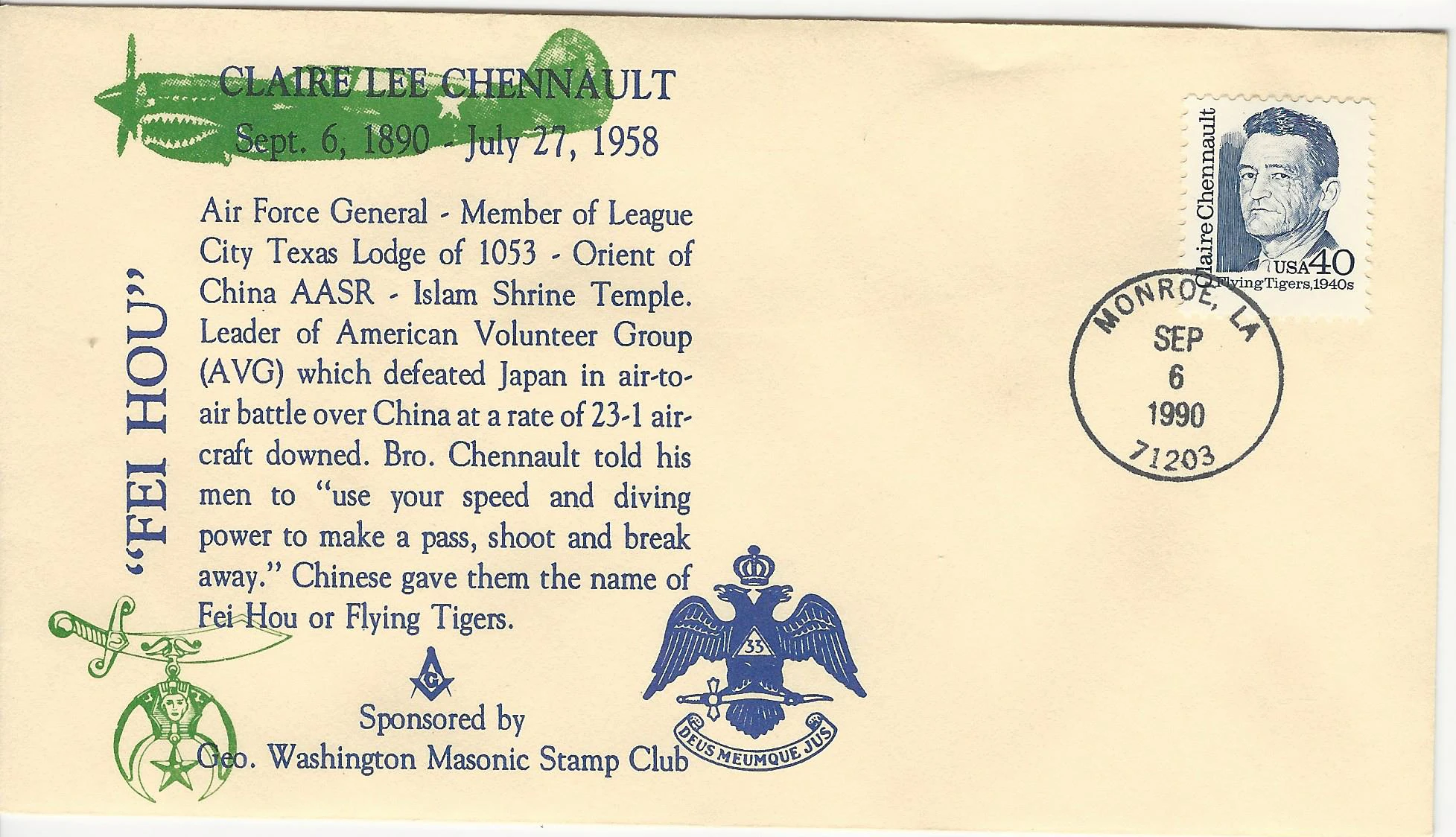 100th birthday Postmark #1: Monroe. LA — 1990-09-06&hellip;