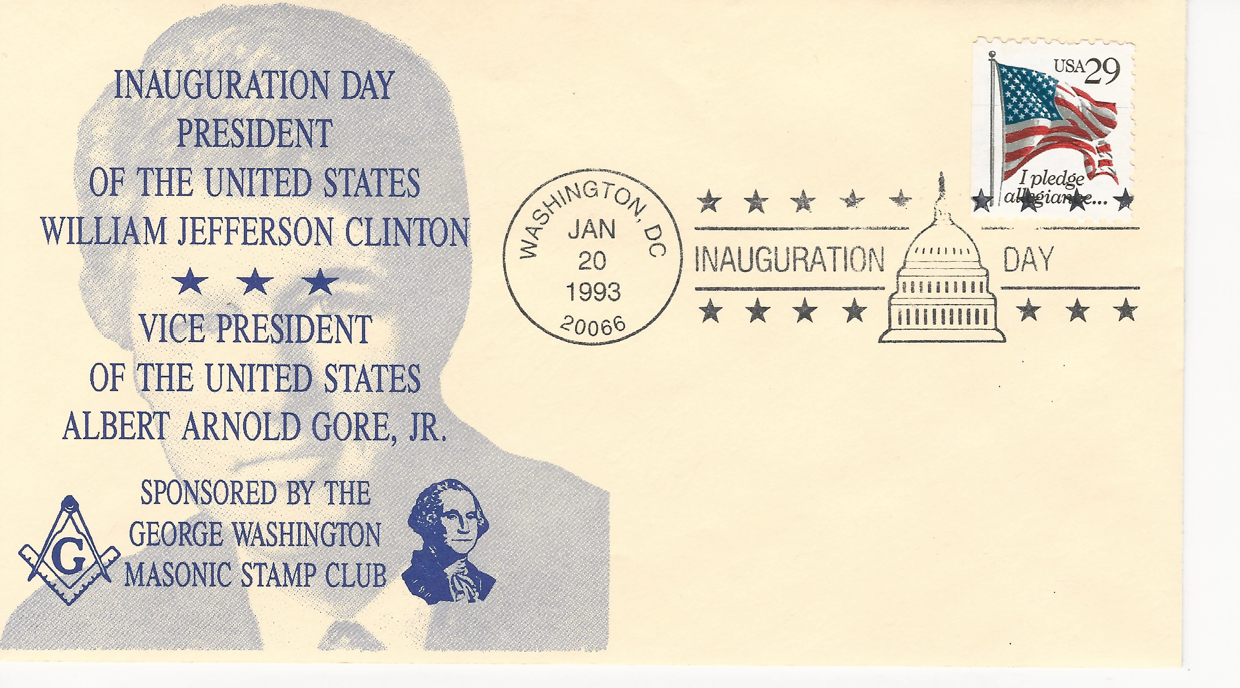 Inauguration Clinton-Gore Postmark #1: Washington, DC — 1993-02-20&hellip;