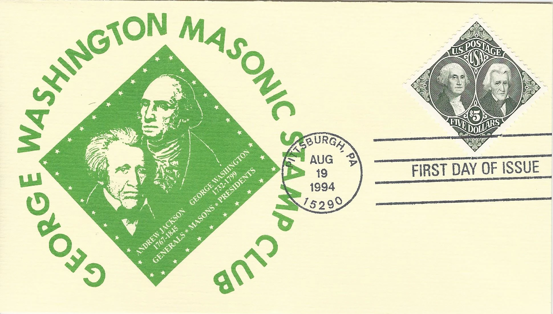 George Washington, Andrew Jackson Postmark #1: Pittsburg, PA&hellip;