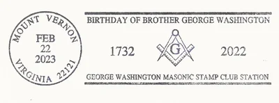 Birthday of Brother George Washington pictorial postmark (square&hellip;